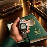 Al-Salah Islamic Digital Watch with 5 Prayer Alarms, Countdown & Dual Time - Gold & Silver Stainless Steel