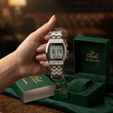 Al-Salah Islamic Digital Watch with 5 Prayer Alarms, Countdown & Dual Time - Gold & Silver Stainless Steel