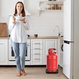 Heavy Duty Plastic Gas Cylinder Trolley with Wheels – Movable Kitchen LPG Stand | Arbsbuy