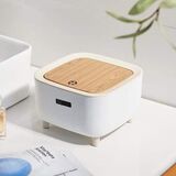 Mini Dustbin Desktop Luxury Trash Can with Push Lid for Office & Home
