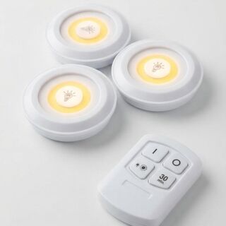 Tap LED Light with Remote Control, Pack of 3 Cell Operated