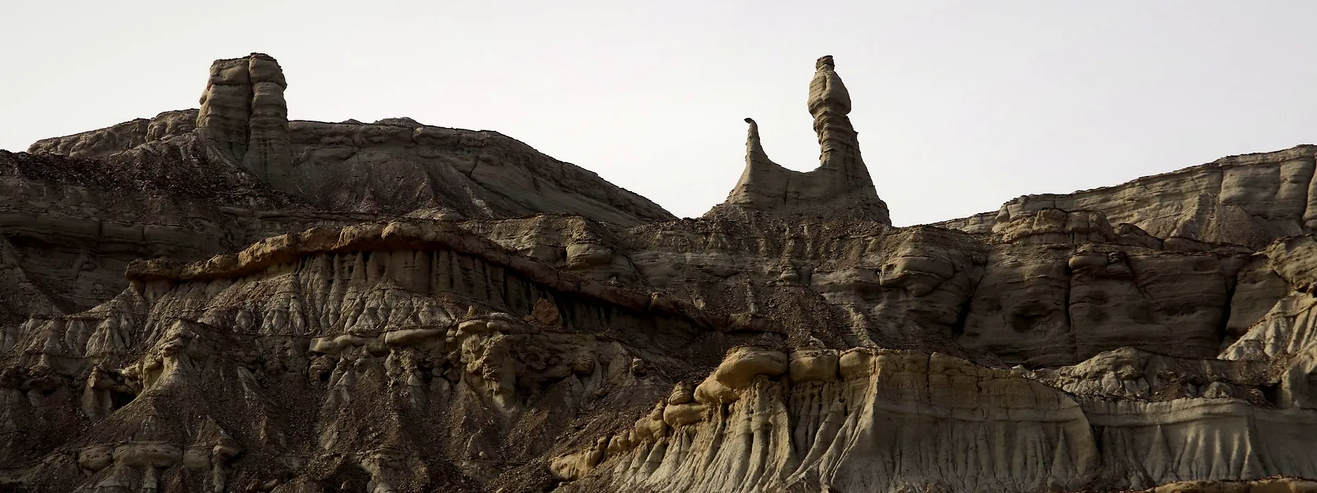Dramatic wind-carved rock formations on the Makran coast of Balochistan