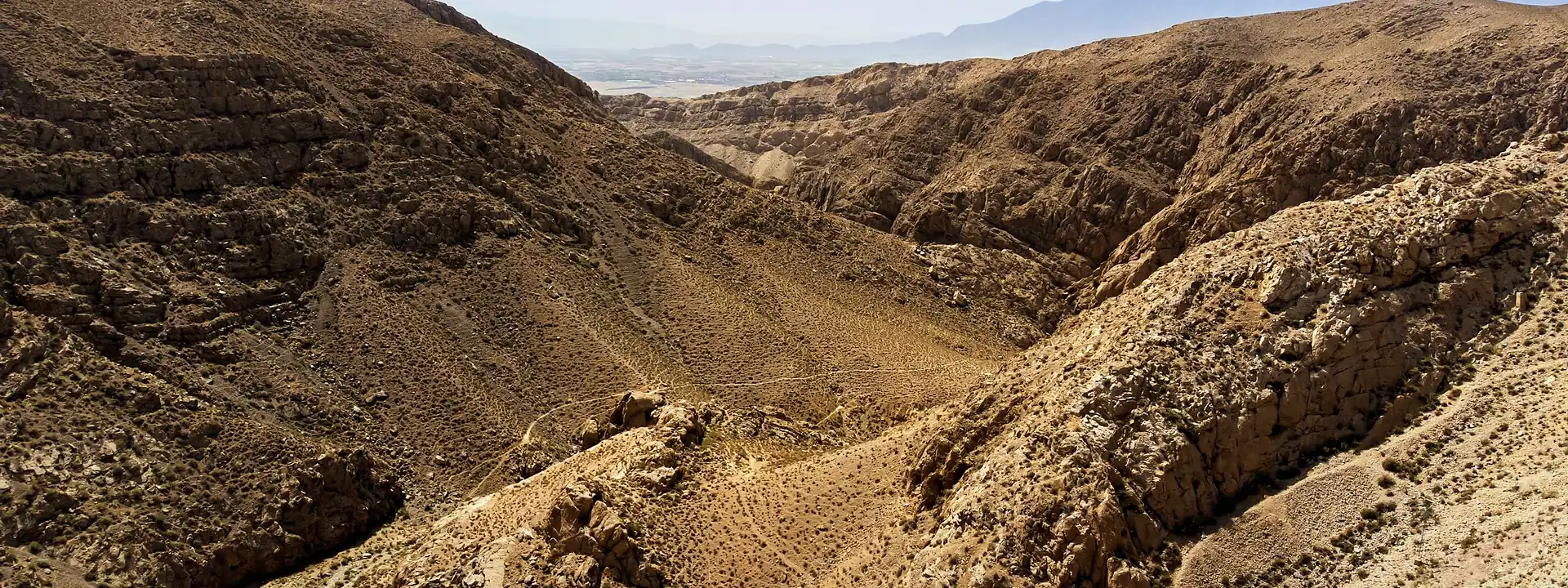 Aerial view of the rugged mountains around Quetta