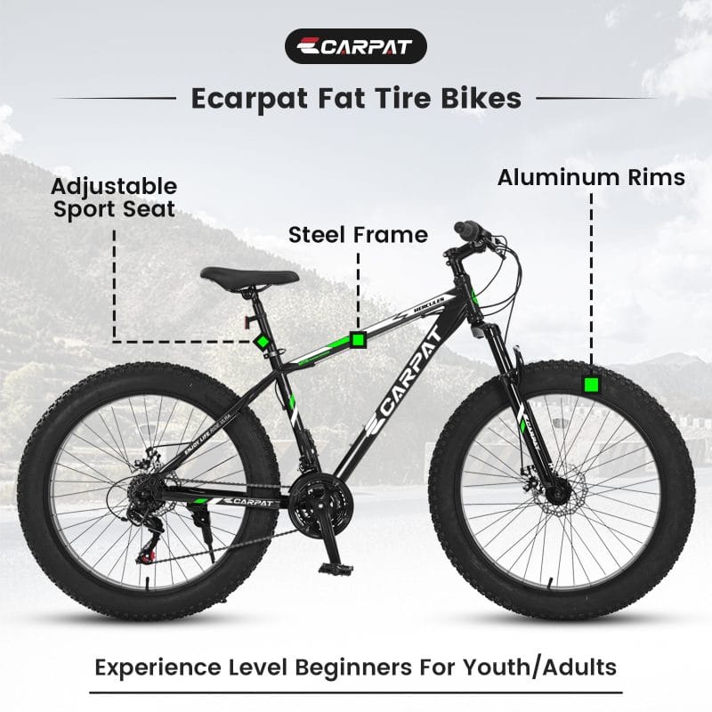 26 inch fat tire bike in trail terrain