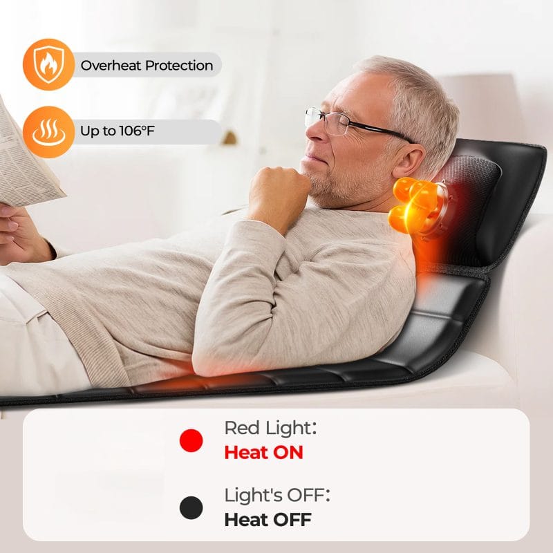 Vibration massage mattress covering neck to legs