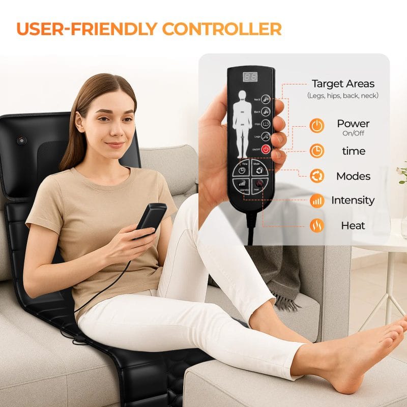Smart timer foldable full body massage mattress