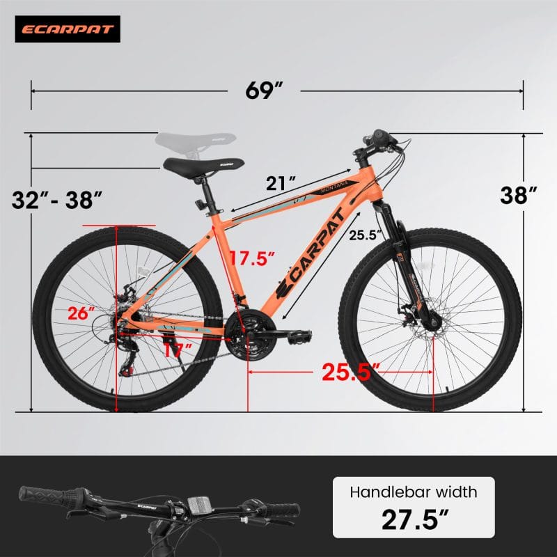 mountain bike side view 26 inch