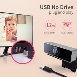 Alternative view of 1Pc FHD 1080P Webcam USB PC Computer Webcam Auto Focus With Microphone 60-Degree Widescreen Desktop Laptop Webcam Live Streaming Webcam With Rotatable Clip For Live Broadcast Video Calling Conferencin