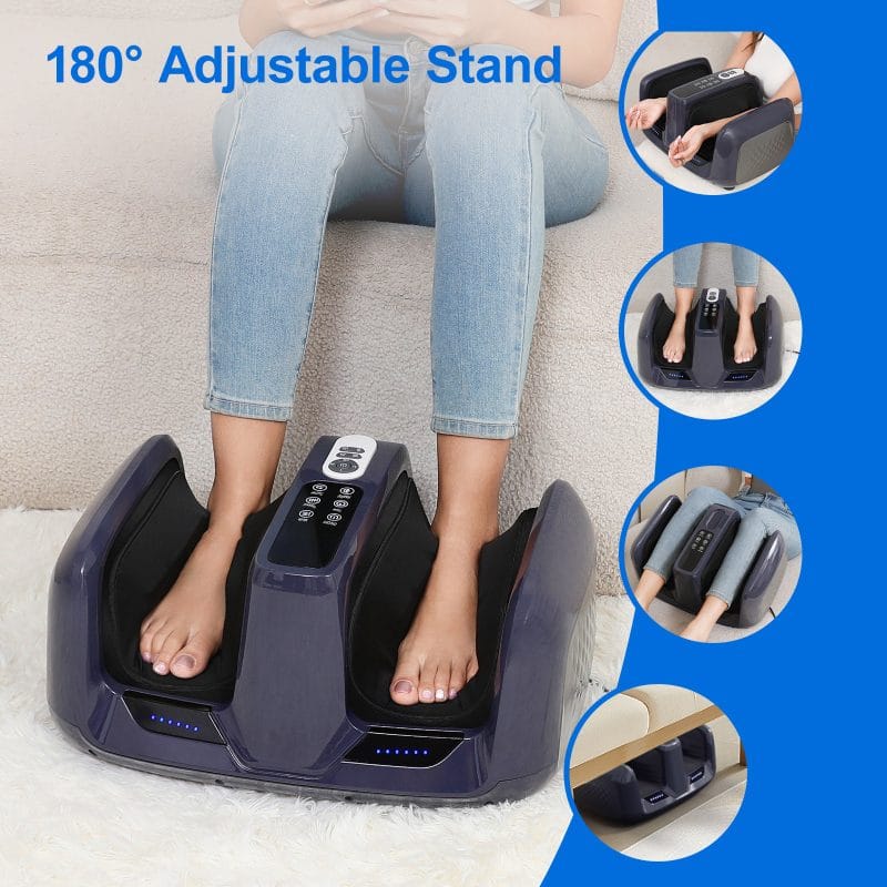 Foot massager with heat and kneading rollers close-up