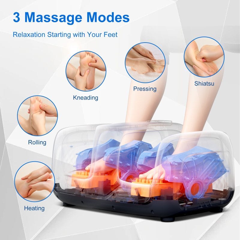 Calf and foot massager with adjustable speed