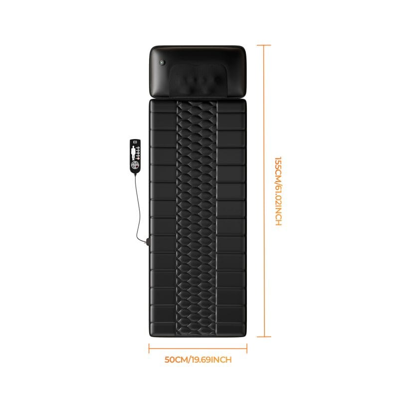 Portable massage mat with heating element full body