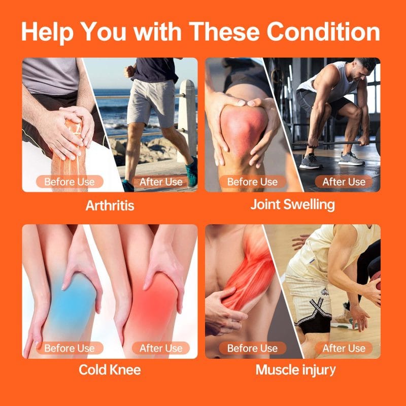 Knee support wrap on active adult outdoors