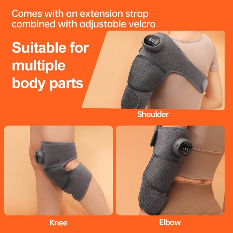 Portable knee comfort pad being used while seated