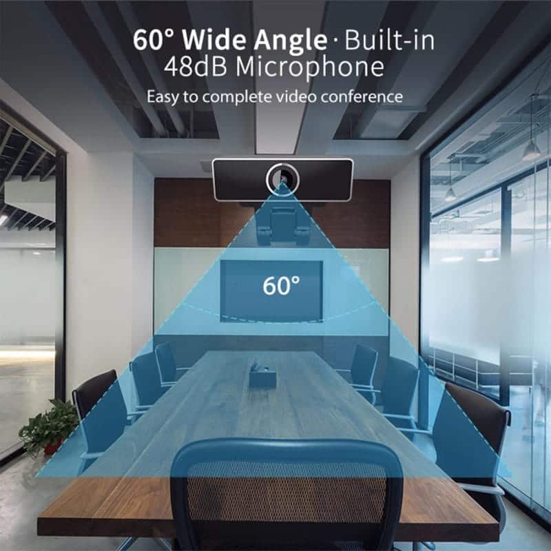 HD webcamera with autofocus mounted on monitor